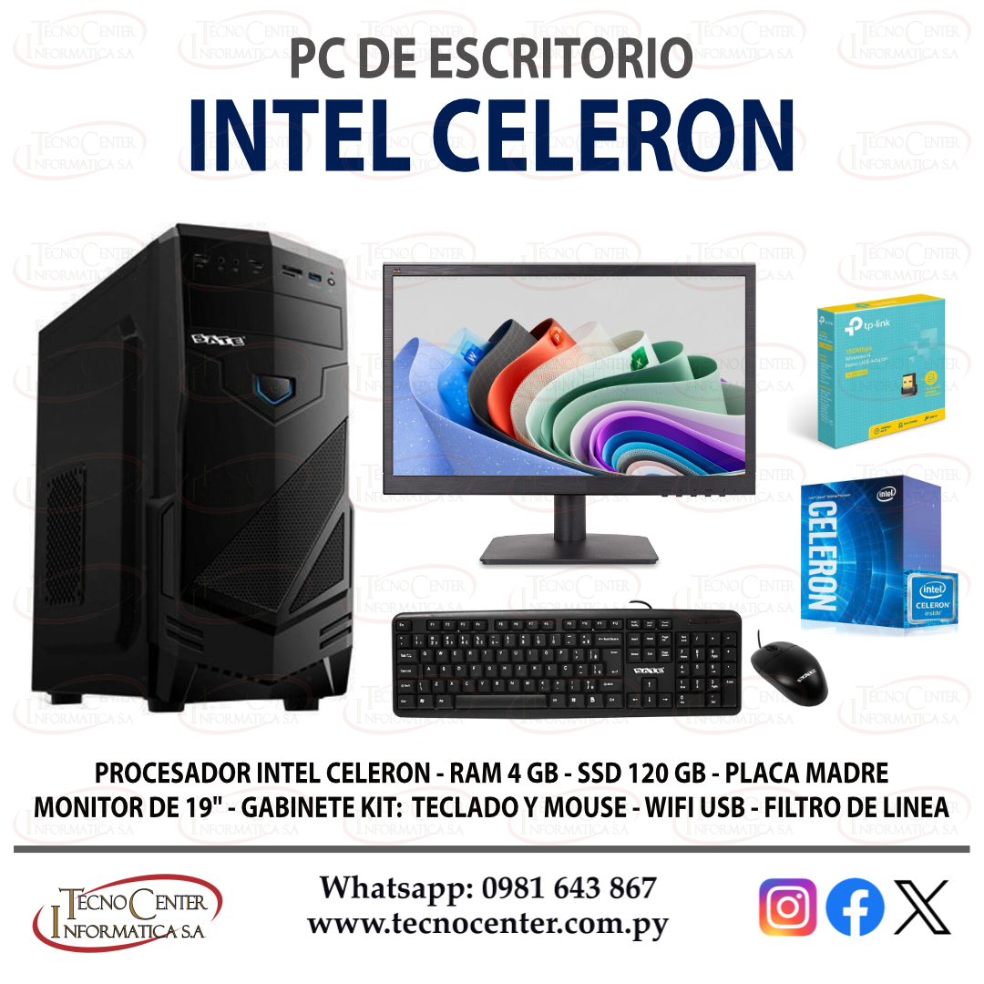 PC de Escritorio Intel Celeron.
